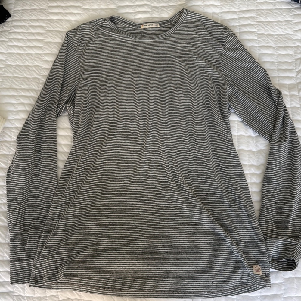 Marine layer grey striped long sleeve